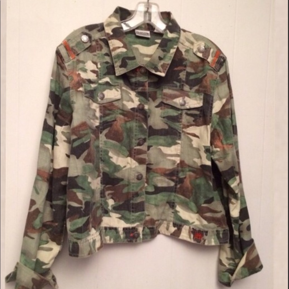 CHICOS Jean Jacket Camo